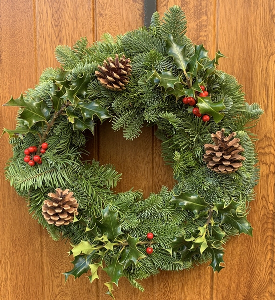 Holly & Berry Wired Wreath